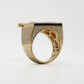 10k Solid Gold Diamond Trap House Ring - 30274