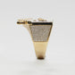 10k Solid Gold Diamond Trap House Ring - 30274