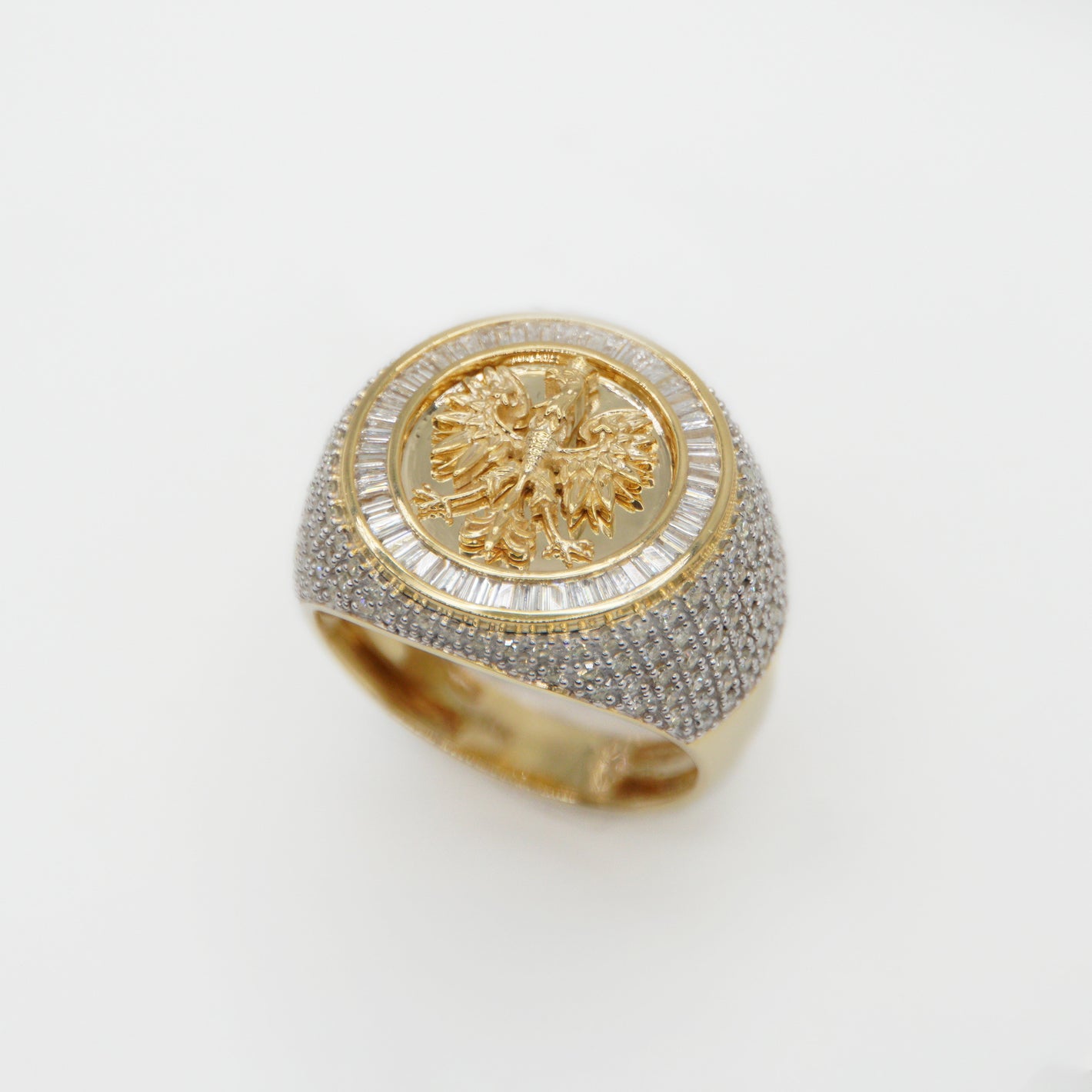 10k Solid Gold Diamond Freedom Eagle Ring - 30276