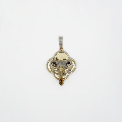 10k Solid Gold Diamond 3D Elephant Pendant - 60417