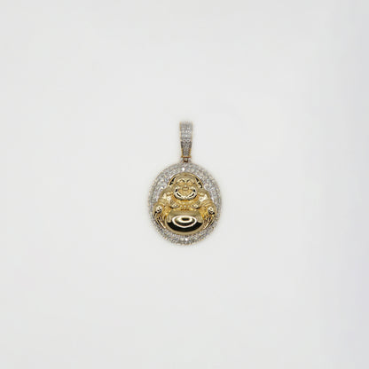 10k Solid Gold Diamond Buddha Pendant - 60431