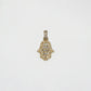 10k Solid Gold Baguette Diamond Hamsa Pendant - 60419