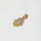 10k Solid Gold Baguette Diamond Hamsa Pendant - 60419