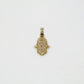 10k Solid Gold Baguette Diamond Hamsa Pendant - 60419