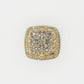 10k Solid Gold Diamond XL Square Cluster Cake Ring - 30278