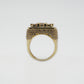 10k Solid Gold Diamond XL Square Cluster Cake Ring - 30278