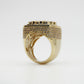 10k Solid Gold Diamond XL Square Cluster Cake Ring - 30278