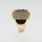 10k Solid Gold Diamond XL Square Cluster Cake Ring - 30278