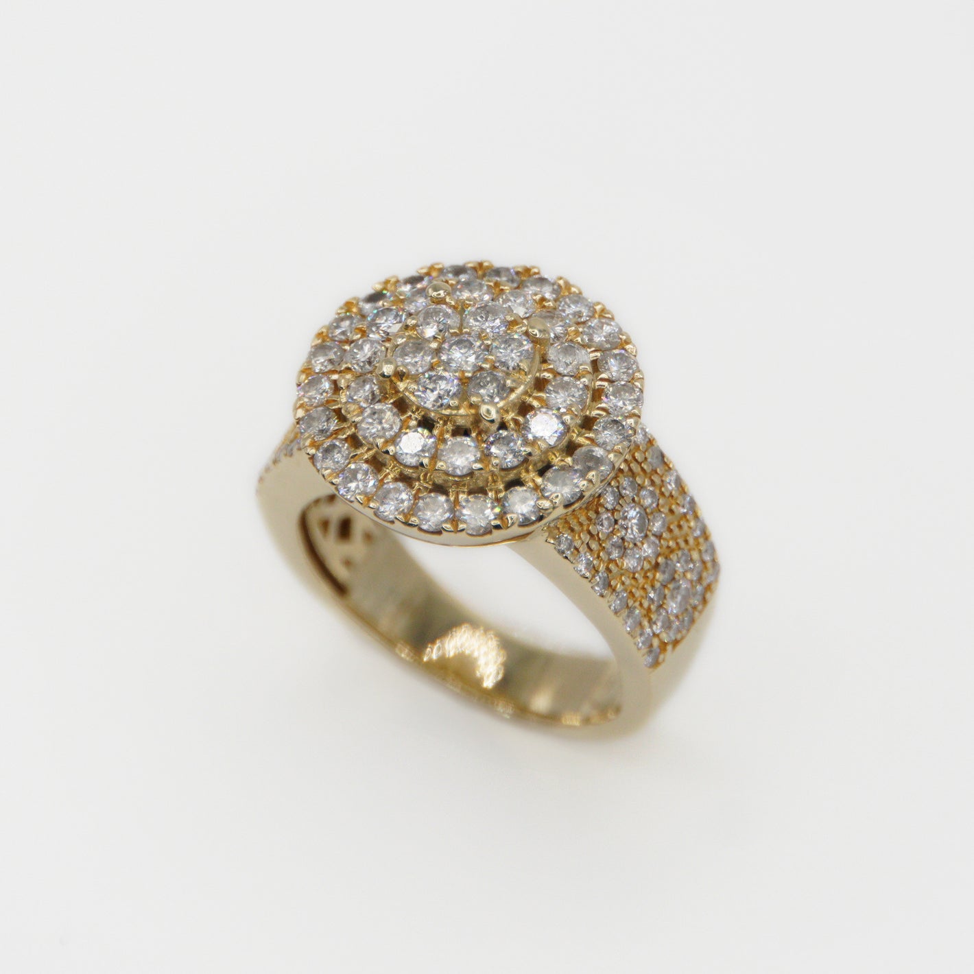 14k Solid Gold Diamond Triple Cake Ring - 30279