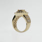 14k Solid Gold Diamond Triple Cake Ring - 30279