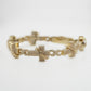 10k Solid Gold Diamond Thorn Cross Infinity Bracelet - 20178