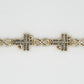 10k Solid Gold Diamond Thorn Cross Infinity Bracelet - 20178