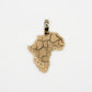 14k Solid Gold VS Diamond 3D Africa Pendant - 60428