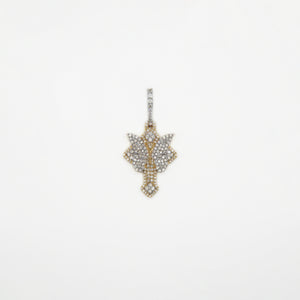 10k Solid Gold VS Diamond Butterfly Cross Pendant - 60429