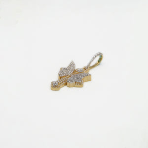 10k Solid Gold VS Diamond Butterfly Cross Pendant - 60429