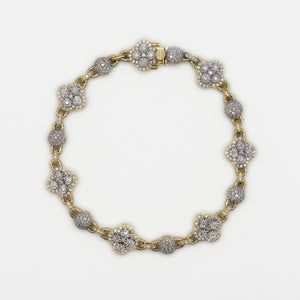 10k Solid Gold VS Diamond Cluster Clover Ball Bracelet - 20180