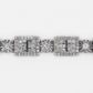 10k Solid White Gold VS Diamond Baguette Rectangle Cluster Ball Bracelet - 20182