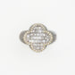 10k Solid Gold VS Diamond Baguette Clover Ring - 30280