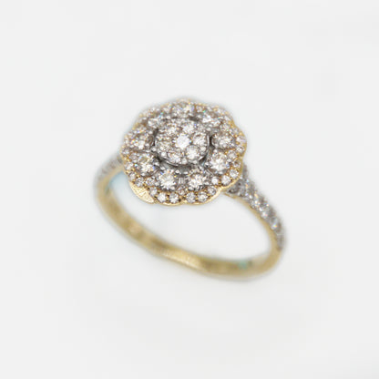 10k Solid Gold VS Diamond Flower Ring - 30281