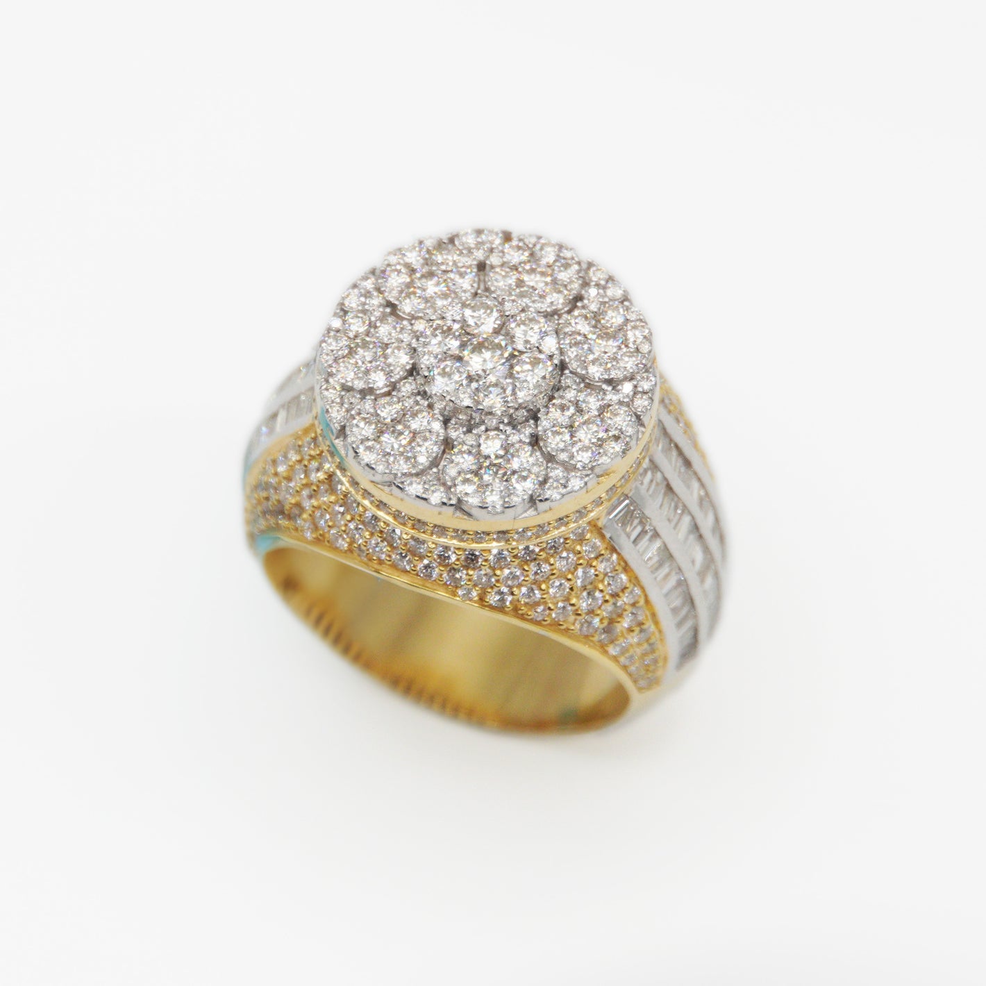 10k Solid Gold VS Diamond Baguette Flower Ring - 30286