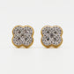 14k Solid Gold 10mm VS1 Diamond 3D Cluster Clover Earrings - 50243