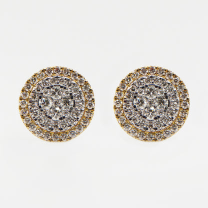 14k Solid Gold 14mm VS Diamond XL Triple Cake Earrings - 50252