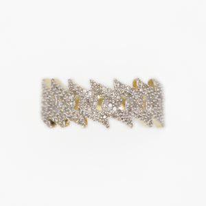 10k Solid Gold Diamond Thorn Cuban Ring - 30288