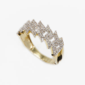 10k Solid Gold Diamond Thorn Cuban Ring - 30288