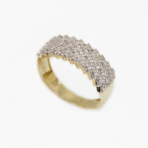 10k Solid Gold Diamond Cluster Edge Cuban Ring - 30290