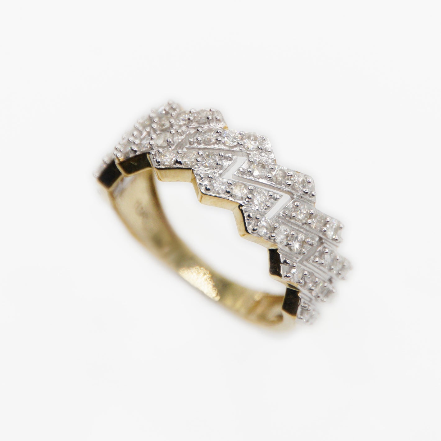 10k Solid Gold Diamond XL Edge Cuban Ring - 30291