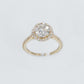 14k Solid Gold VS Halo Cluster Diamond Circle Ring - 30026