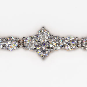 14k Solid Gold VS1 Diamond Cluster Cross Tennis Bracelet - 20184