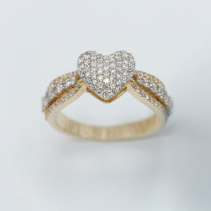 14k Solid Gold VS Diamond Heart Ring - 30000