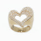 14k Solid Gold VS Diamond Open Heart Ring - 30004