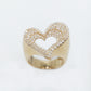 14k Solid Gold VS Diamond Open Heart Ring - 30004