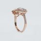 14k Solid Rose Gold VS Diamond Double Heart Ring -