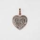 10k Solid Rose Gold VS Diamond Double Row Heart Pendant - 60434