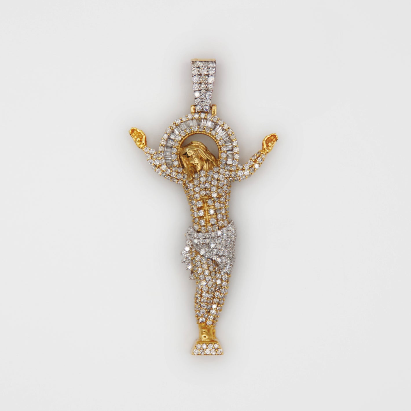 10k Solid Gold VS Diamond Crucifix Pendant - 60435