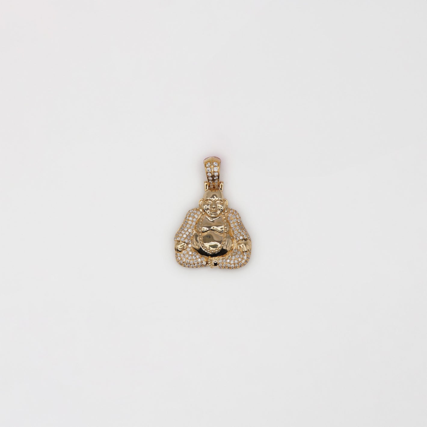 10k Solid Gold VS Diamond Sitting Buddha Pendant - 60438