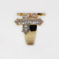 10k Solid Gold VS Diamond Baguette Triple Cross Ring - 30292