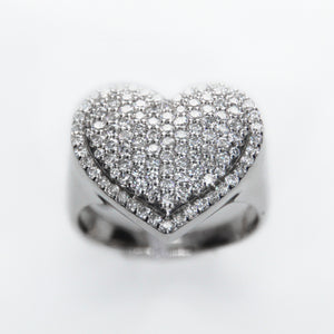 10k Solid Gold Diamond 3D Heart Ring - 30121