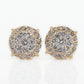 14k Solid Gold 13mm VVS/VS1 Diamond XL 3D Cake Earrings - 50087