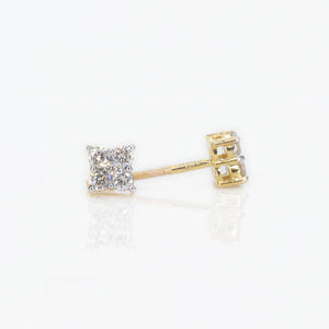 14k Solid Gold 6mm VS Diamond Earrings - 50067