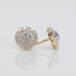 14k Solid Yellow Gold 8.5mm 3D Cluster Earrings