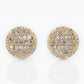 10k Solid Gold 10mm Baguette Diamond Circle Earrings - 50042