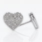 14k Solid Gold 10mm Diamond Heart Earrings - 50027