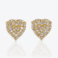 14k Solid Gold 11mm Diamond Heart Cluster Earrings - 50020