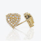 14k Solid Gold 11mm Diamond Heart Cluster Earrings - 50020