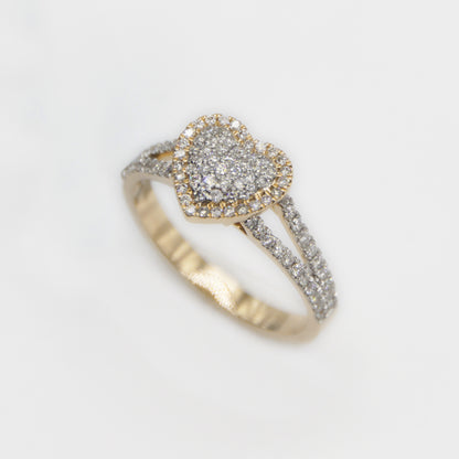 10k Solid Gold VS Diamond 3D Heart Ring - 30296