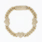 10k Solid Gold 11.5mm XL Diamond Cuban with Hearts Bracelet - 20000